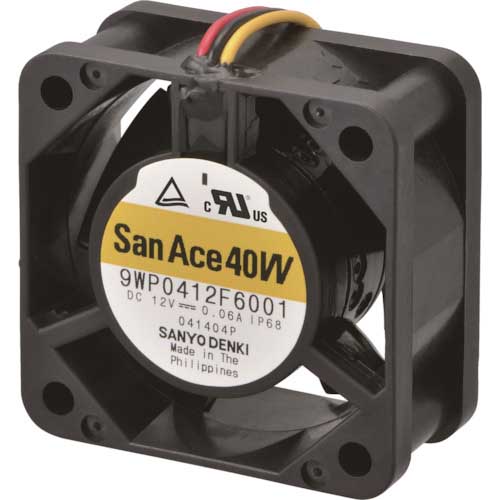 【廃番】SanAce 防水ファン(40×20mm DC12V パルスセンサ付き) 9WP0412H6001
