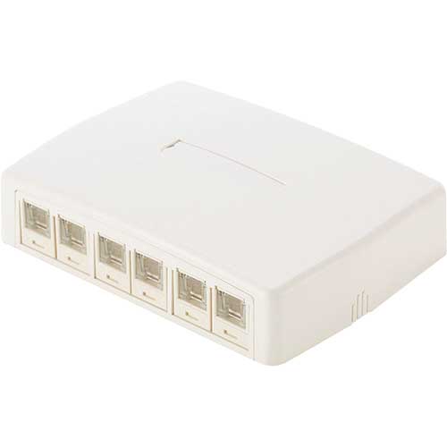 PANDUIT CAT5Eスプリングシャッター付きローゼットキット 6個口 白 JOQ6H500