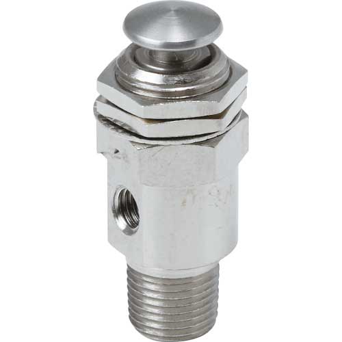 TRUSCO 3方向小型切替バルブ 3ポート M5 ボタンタイプ TSV-31B-M5