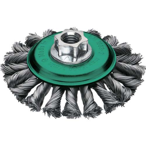 LESSMANN 左右逆ノットべベルブラシ Φ115 ステンレス線 線径0.5 47285WJP