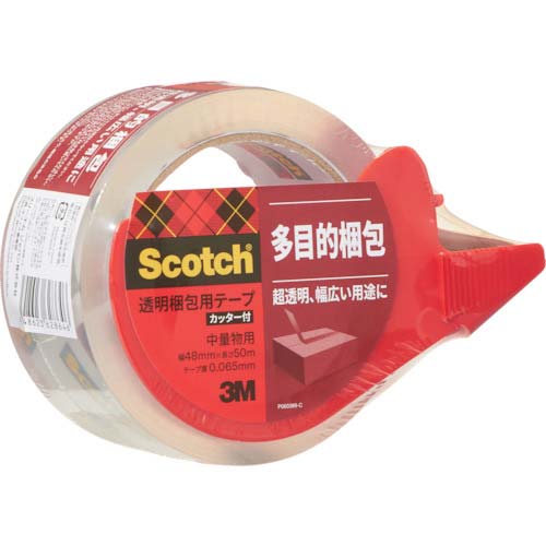 3M 透明梱包用テープ カッター付 48mmX50m 中・軽量物用 313D 1PN