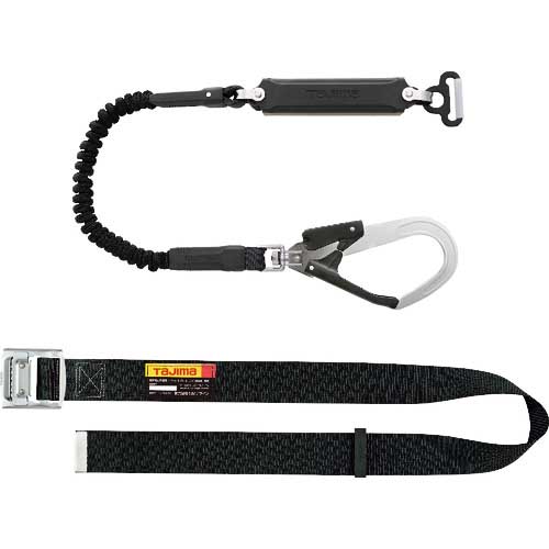 タジマ 胴ベルト スチール M 黒 蛇腹 A環L2セット B1SMJR-AL2BK