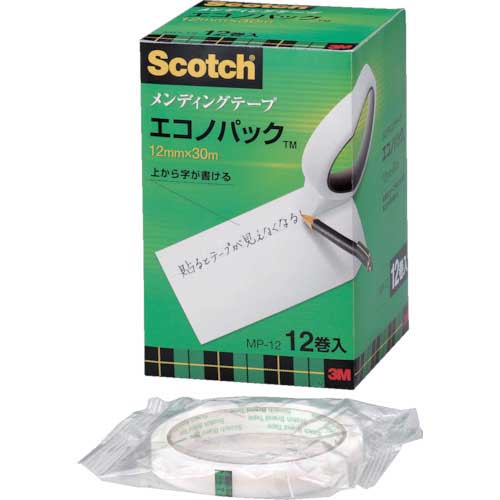 3M メンディングテープエコノパック 12mmX30m 12巻入 巻芯径76mm MP-12