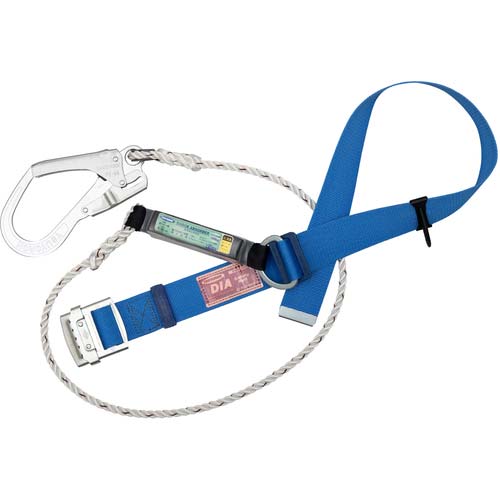 藤井電工 ツヨロン 胴ベルト型墜落制止用器具(ロープタイプ) DIA(三つ打ちロープ) 青 Mサイズ 幅50MM×長さ1150MM TB-DIA-599-BL4-M-BP