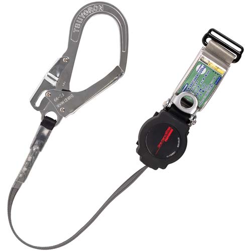 藤井電工 ツヨロン 胴ベルト型墜落制止用器具用ランヤード(巻取タイプ)ロック機構付き ワン・ハンドリトラ フックFS-99 TBL-AR-ORN-599-BP