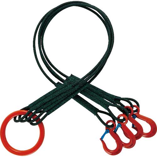 TRUSCO 4本吊セフティパワーロープ 径12mm 長さ1.5m SP4-1215-1600