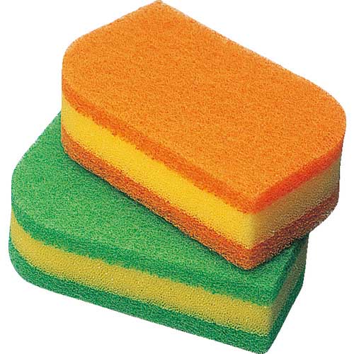 3M スコッチ・ブライト 抗菌ウレタンスポンジたわし(リーフ型) オレンジ SS-72KE