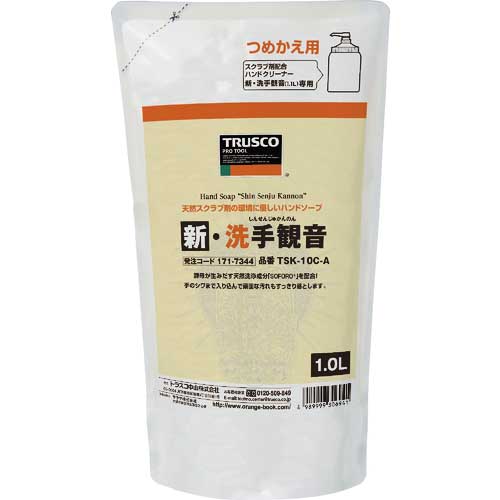 TRUSCO ハンドソープ 新・洗手観音 詰替パック 1.0L TSK-10C-A