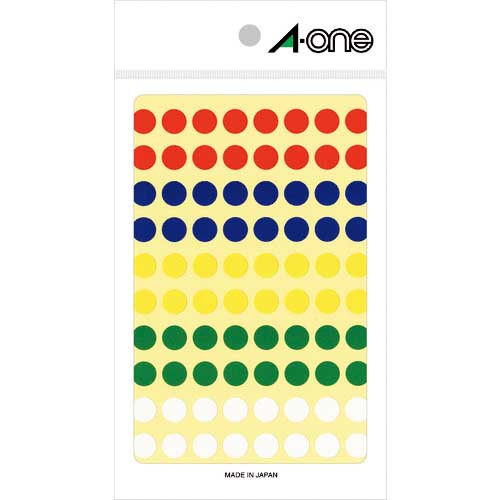 3M エーワン カラーラベル9mm丸 アソート (11枚入) 07014