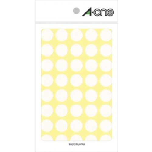 3M エーワン カラーラベル 丸型 15mmΦ 白 (14枚入) 07030