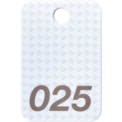 OP 荷札 番号札 四角 大 番号入り1〜25 白 (25枚入) BF-80-WH