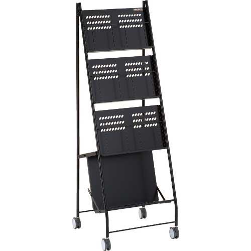 ■TRUSCO ブックラック付パンフレットスタンド2列3段 TBPS23(1609400)[法人・事業所限定][直送元] 山善 パンフレット スタンド 2列 7段 DPS-72 ホワイト 書棚 マガジン