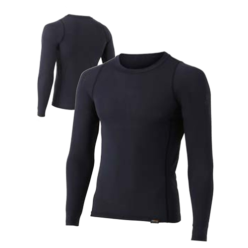 おたふく BTパワーストレッチ EVO ロングスリーブクルーネックシャツ ブラック LL JW-723