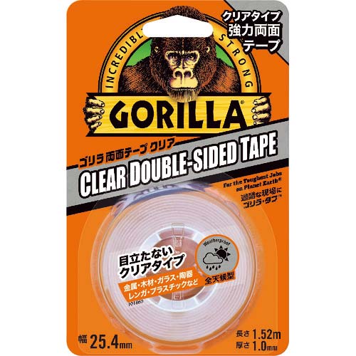 KURE 強力両面テープ ゴリラ両面テープ クリア 25.4mm×1.52m×厚さ1.0mm NO1780