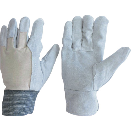 ユニワールド 牛床革手袋 甲メリヤス 402-L