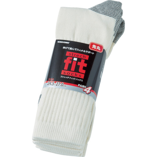 【廃番】ユニワールド WORKS HOMME ストレッチフィットソックス先丸4足組キナリ 901