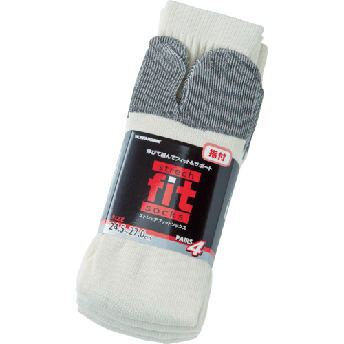 【廃番】ユニワールド WORKS HOMME ストレッチフィットソックス指付4足組キナリ 902