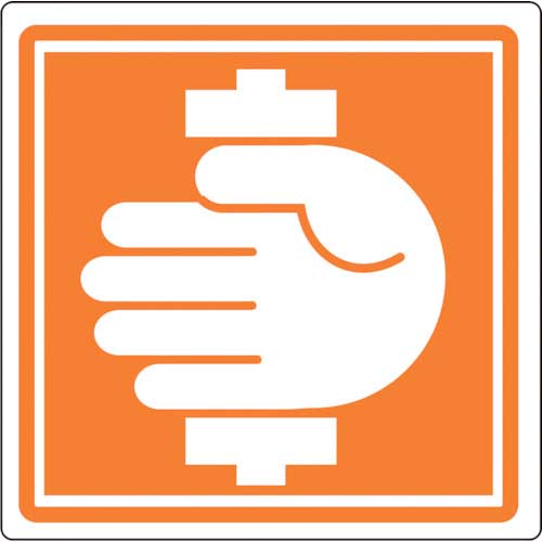 緑十字 PL警告ステッカー 挟まれに注意 PL-15(中) 50×50mm 10枚組 202015