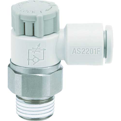 SMC ワンタッチ管継手付スピコン(エルボタイプ)4D M5×0.8 AS1201F-M5-04A