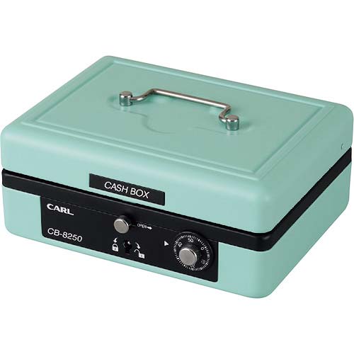 カール 手提げ金庫 キャッシュボックス CB-8250-U ライトグリーン A6サイズ