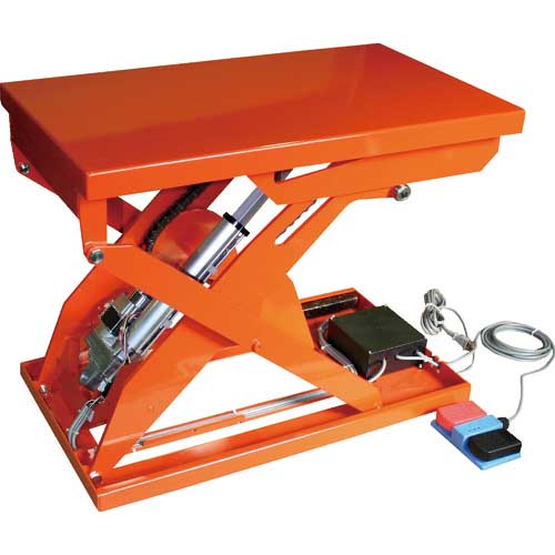 【廃番】TRUSCO テーブルリフト100kg 電動Bねじ式 回生電流タイプ 蛇腹付520×850 HDL-H1058RJ-D2B