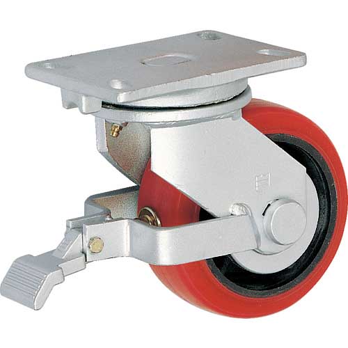 TRUSCO 重高荷重用キャスター 自在SP付 100MM 耐湿ウレタン車輪620KGF HR/HM100620PCI-TG-WB