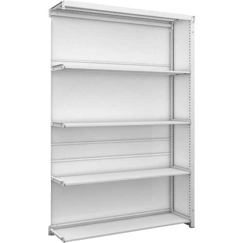 【廃番】TRUSCO スチールラック K1型抗菌塗装高密度収納棚 背板側板付 H1900XW1250XD325 5段 連結型 K1-6435SGB