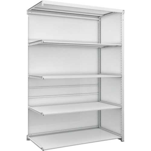 【廃番】TRUSCO スチールラック K1型抗菌塗装高密度収納棚 背板側板付 H1900XW1250XD625 5段 連結型 K1-6465SGB