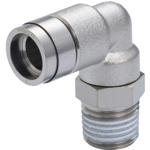 PISCO チューブフィッティング ブラスエルボ チューブ8 ネジR3/8 ゴムHNBR KL8-03