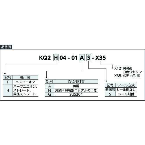 SMC ワンタッチ-ハーフユニオン KQ2H10-04NS