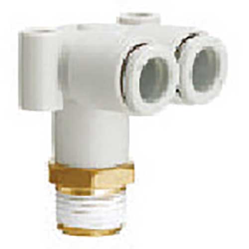 SMC ワンタッチ管継手 ブランチエルボユニオン 8mm・R3/8 KQ2LU08-03AS