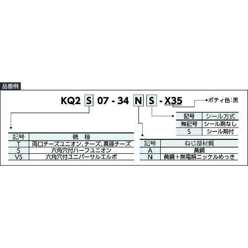 SMC ワンタッチ-両口チーズユニオン インチサイズ S KQ2T09-34NS