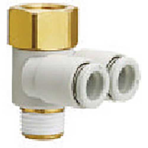 SMC ワンタッチ管継手 ダブルブランチユニバーサルエルボ 12mm・R3/8 KQ2ZD12-03AS