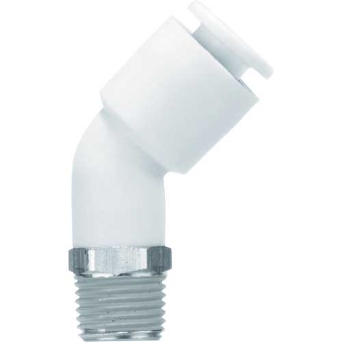 SMC 難燃性FRワンタッチ管継手 45°エルボユニオン 8mm・3/8 KRK08-03SW2