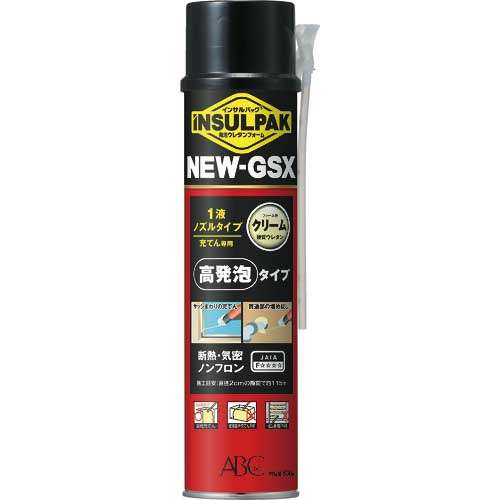 ABC 簡易型発泡ウレタンフォーム 1液ノズルタイプ インサルパック NEW-GSX 630ml フォーム色:クリーム NGSX