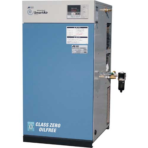 アネスト岩田 オイルフリースクロールコンプレッサ 3.7KW 60Hz 高さ1058mm SLP-37EFM6