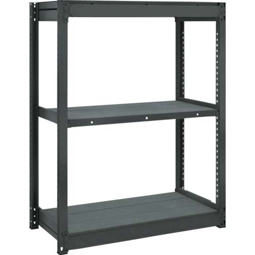 トラスコ中山   TRUSCO TUG型軽量棚 黒 100kg単体 94 TUG100-73K-6-BK [A020501] TRUSCO TUG型軽量棚 黒 100kg単体 1840X624XH1200 3段 TUG100-46L-3-BK