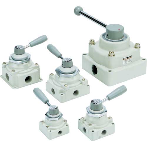 SMC ハンドバルブ(3ポジション/クローズドセンタ)接続口径Rc3/8 VH300-03