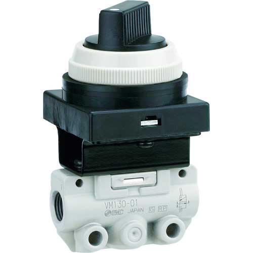 SMC 3ポートメカニカルバルブ セレクタ(2位置・赤) VM130-01-34RA