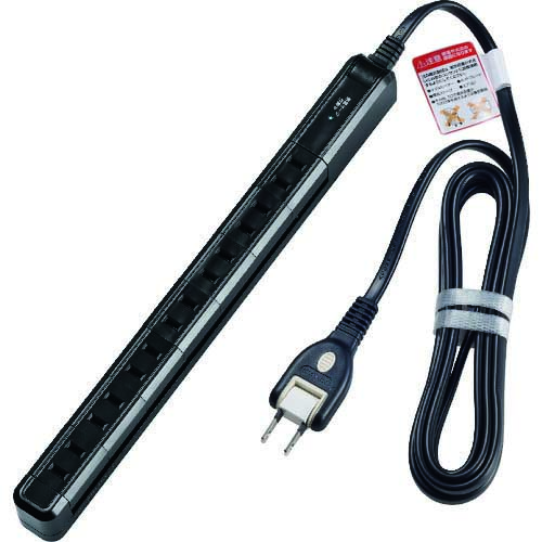 ELPA 耐雷スリム回転タップ 7個口 2M ブラック WBS-SL702SB-BK