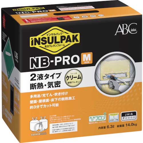 ABC 簡易型発泡ウレタンフォーム 2液タイプ インサルパックNB-PRO/M(ノンフロンボンベタイプ)6.3L NBM