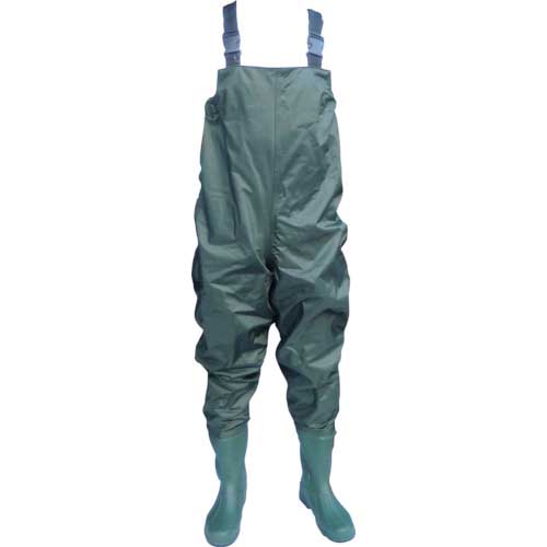 富士手袋 ナイロン胴付水中長靴モスグリーン 2076-LL