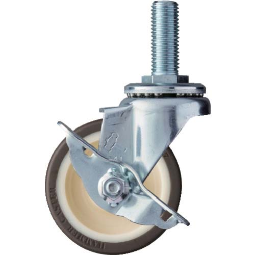 ハンマー ねじ込み式 ストッパー付 ウレタンベアリング入りキャスター 75mm 413SA-UB75
