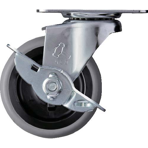 ハンマー Eシリーズ旋回式エラストマー車輪(PPホイール)65mm ストッパー付 415E-L65