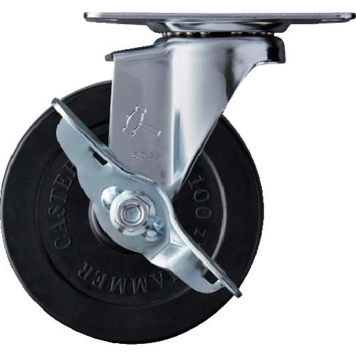 ハンマー Eシリーズ旋回式ゴム車輪 100mm ストッパー付 415E-R100