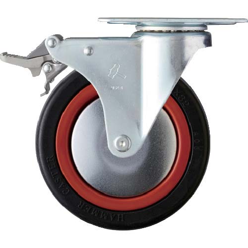 ハンマー Mシリーズ 自在 SP付 ゴム車 125mm トータルロック 415M-RB125