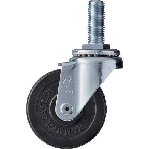 ハンマー ねじ込み式旋回式ゴムキャスター 75mm 420SA-R75