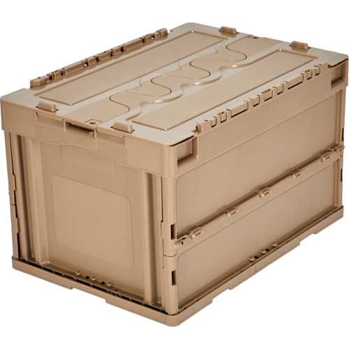 TRUSCO オリコン 蓋つき折りたたみコンテナ 50L コヨーテ CT50-CYT