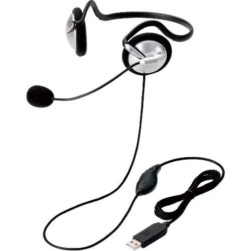 【廃番】エレコム 【メーカー在庫限り特価品】USBヘッドセット ネックバンドタイプ 1.8m HS-NB05USV