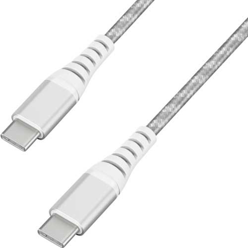 アイリスオーヤマ 517602 高耐久USB-C to USB-Cケーブル 1m シルバー ICCC-C10-S